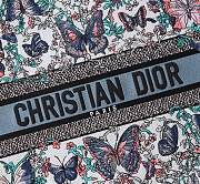 Dior Large Book Tote White Blue Papillon 42x18x35cm - 2