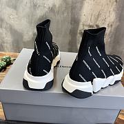 Balenciaga Black Knit Speed Trainer Sneakers - 5