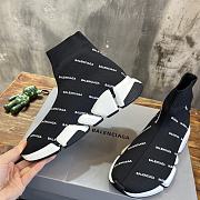 Balenciaga Black Knit Speed Trainer Sneakers - 4