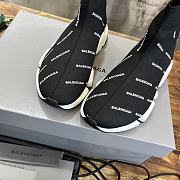 Balenciaga Black Knit Speed Trainer Sneakers - 3