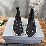 Balenciaga Black Knit Speed Trainer Sneakers - 2