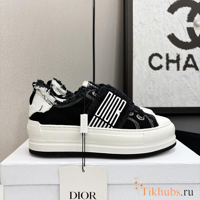 Dior Walk'n'Dior Platform Black White Fringed Sneaker - 1