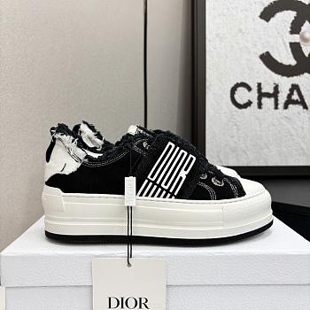 Dior Walk'n'Dior Platform Black White Fringed Sneaker