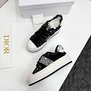 Dior Walk'n'Dior Platform Black White Fringed Sneaker - 2