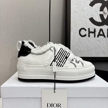 Dior Walk'n'Dior Platform White Black Fringed Sneaker