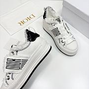 Dior Walk'n'Dior Platform White Black Fringed Sneaker - 2