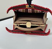 Fendi Peekaboo ISeeU Small Beige Multicolour Interlaced Bag 27x21x11cm - 5