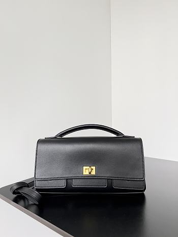 Balenciaga Bel Air Small Shoulder Bag Black Gold 26.9x14x5.3cm