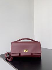 Balenciaga Bel Air Small Shoulder Bag Burgundy Gold 26.9x14x5.3cm - 1