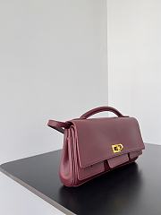Balenciaga Bel Air Small Shoulder Bag Burgundy Gold 26.9x14x5.3cm - 5