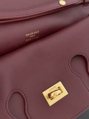 Balenciaga Bel Air Small Shoulder Bag Burgundy Gold 26.9x14x5.3cm - 3