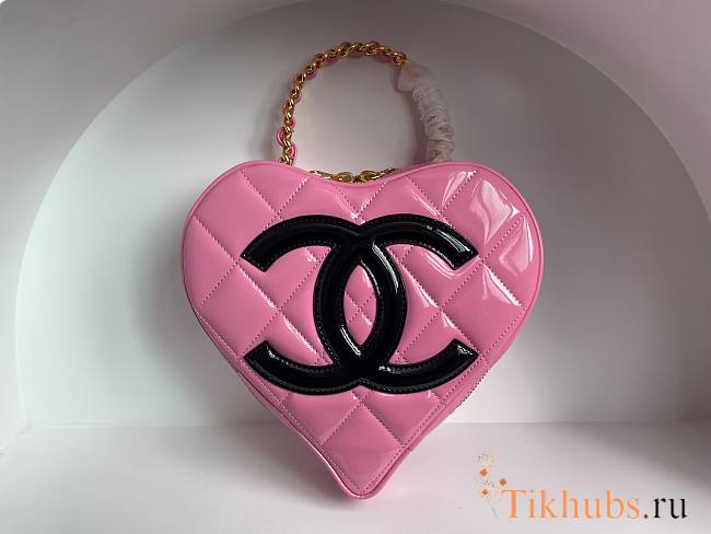 Chanel Heart Bag Pink Patent - 1