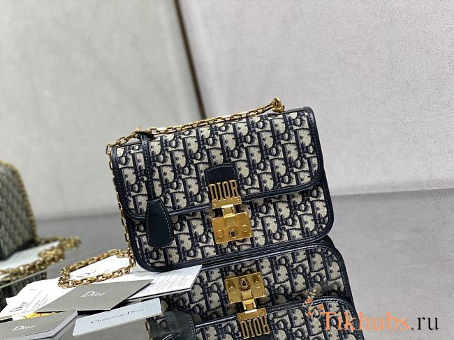Dior Oblique Leather Dioraddict Flap Chain Bag 24cm - 1