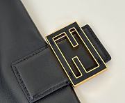 Fendi Mamma Baguette Medium Black Leather Bag 26.5x18x8.5cm - 5