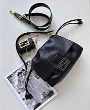 Fendi Mamma Baguette Medium Black Leather Bag 26.5x18x8.5cm - 3