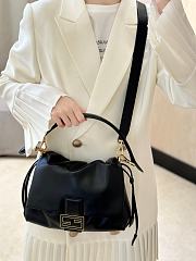 Fendi Mamma Baguette Medium Black Leather Bag 26.5x18x8.5cm - 2