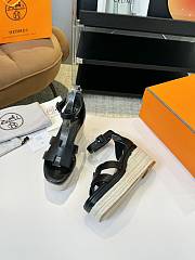 Hermes Elda Espadrille Black Heel - 4