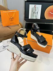 Hermes Elda Espadrille Black Heel - 2