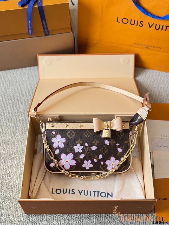 Louis Vuitton LV x TM Pochette Accessoires Sakura Brown 22x13x4cm - 1