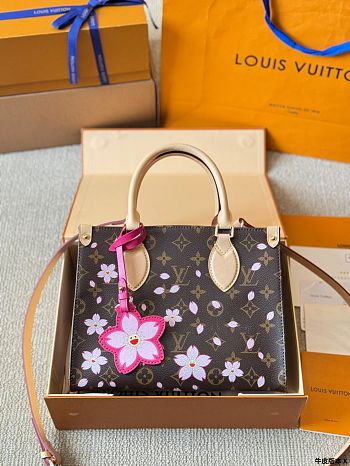 Louis Vuitton LV x TM OnTheGo PM Sakura Brown 25x19x11.5cm