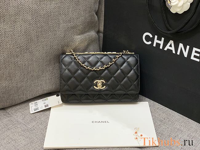 Chanel Woc Wallet Chain Black Lambskin Gold 19x12x3cm - 1