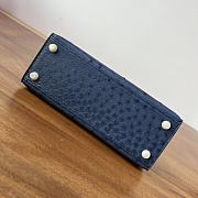 Hermes Kelly 25 Bag Navy Blue Ostrich Gold 25cm - 6