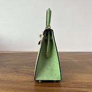 Hermes Kelly 25 Bag Green Ostrich Gold 25cm - 6