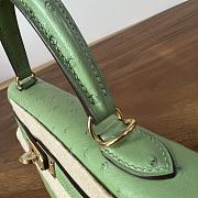 Hermes Kelly 25 Bag Green Ostrich Gold 25cm - 3