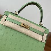 Hermes Kelly 25 Bag Green Ostrich Gold 25cm - 2