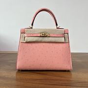 Hermes Kelly 25 Bag Pink Ostrich Gold 25cm - 1