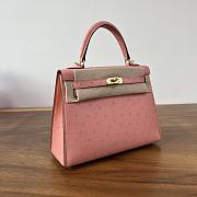 Hermes Kelly 25 Bag Pink Ostrich Gold 25cm - 4