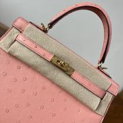 Hermes Kelly 25 Bag Pink Ostrich Gold 25cm - 2