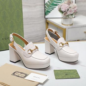 Gucci Slingback Pump White Heel 8cm