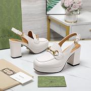 Gucci Slingback Pump White Heel 8cm - 3