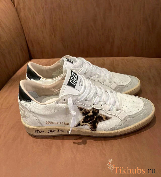Golden Goose Leather Ball Star White Sneakers - 1