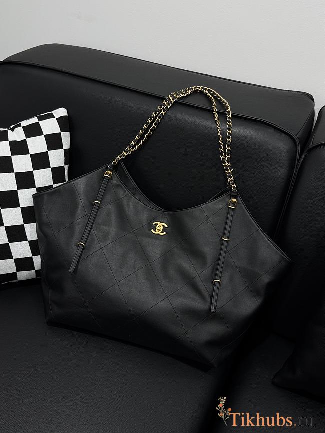 Chanel Maxi Shopping Bag Calfskin Black 59x36x13cm - 1