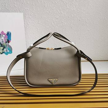 Prada Leather Handbag Grey Bag 25x18x10cm