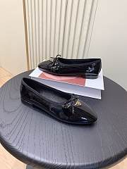 Prada Ballerina Black Patent Flat - 1