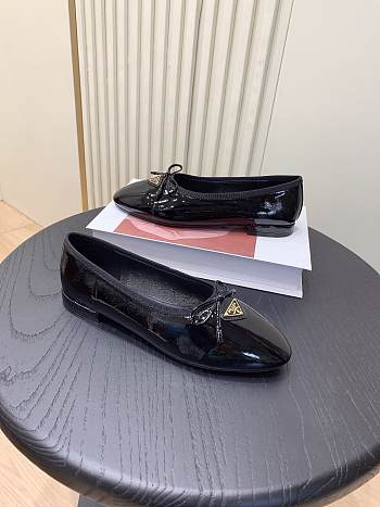 Prada Ballerina Black Patent Flat