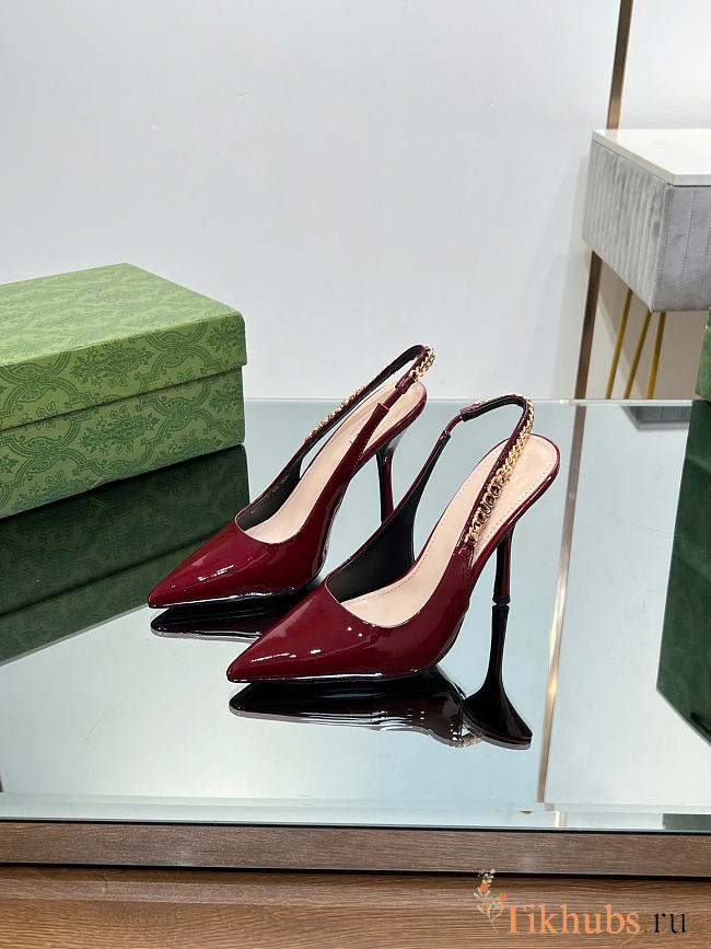 Gucci Signoria Slingback Pump Red Patent Heel 10.5cm - 1