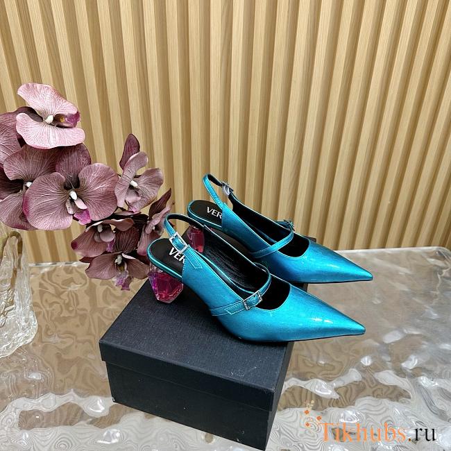 Versace Bright Crystal Patent Slingback Pumps 70 mm - 1