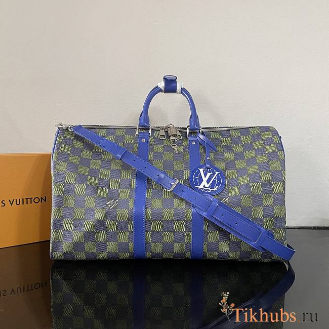 Louis Vuitton LV Keepall Bandoulière 50 Blue Green 50x29x23cm - 1