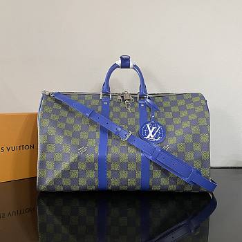 Louis Vuitton LV Keepall Bandoulière 50 Blue Green 50x29x23cm