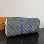 Louis Vuitton LV Keepall Bandoulière 50 Blue Green 50x29x23cm - 5