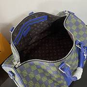 Louis Vuitton LV Keepall Bandoulière 50 Blue Green 50x29x23cm - 4