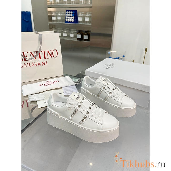 Celine Flatform Rockstud White Sneaker - 1