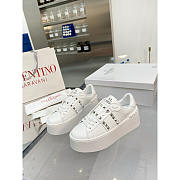 Celine Flatform Rockstud White Sneaker - 2