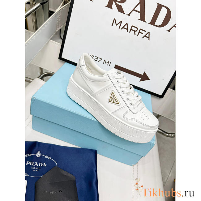 Prada Downtown Bold Leather Platform Sneakers - 1