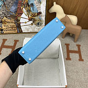 Hermes Mini Kelly Epsom Blue Silver 19cm - 6