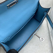 Hermes Mini Kelly Epsom Blue Silver 19cm - 5